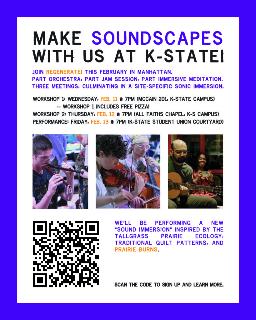 Informative poster with photos of orchestra playing